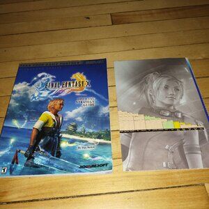 Final Fantasy X Bradygames's Official Strategy Guide with poster